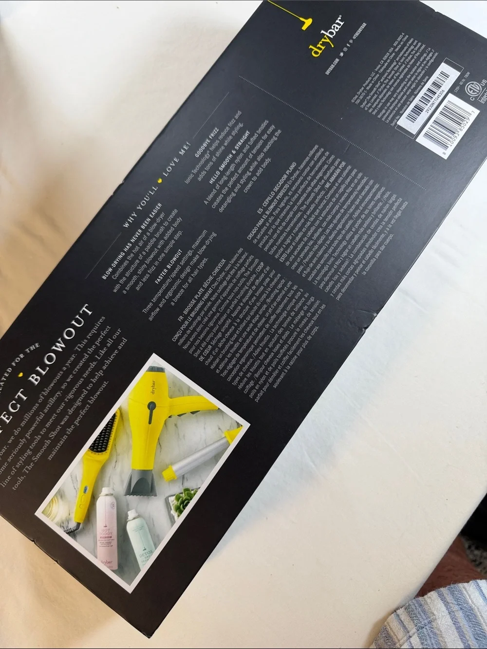 Drybar Smooth Shot Paddle Brush Blow-Dryer in Bright Yellow  NIB
